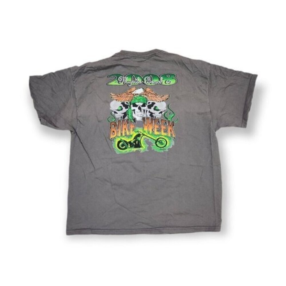 Vintage Bike Week Harley 2008 Myrtle Beach Eagle Skull T‎ Shirt Mens 2XL XXL